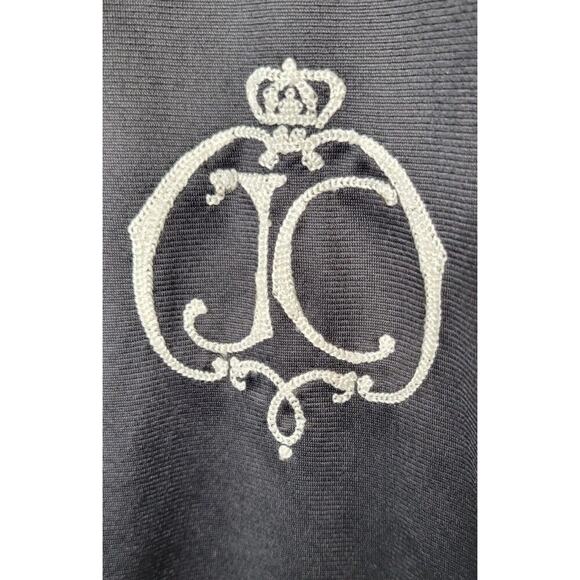 Vintage Y2K Juicy Couture Track Jacket Large Black White Satin Rare "Love G&P" - Picture 5 of 7